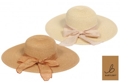 Bartleby Ladies Wide Brim Hat with Natural Bow